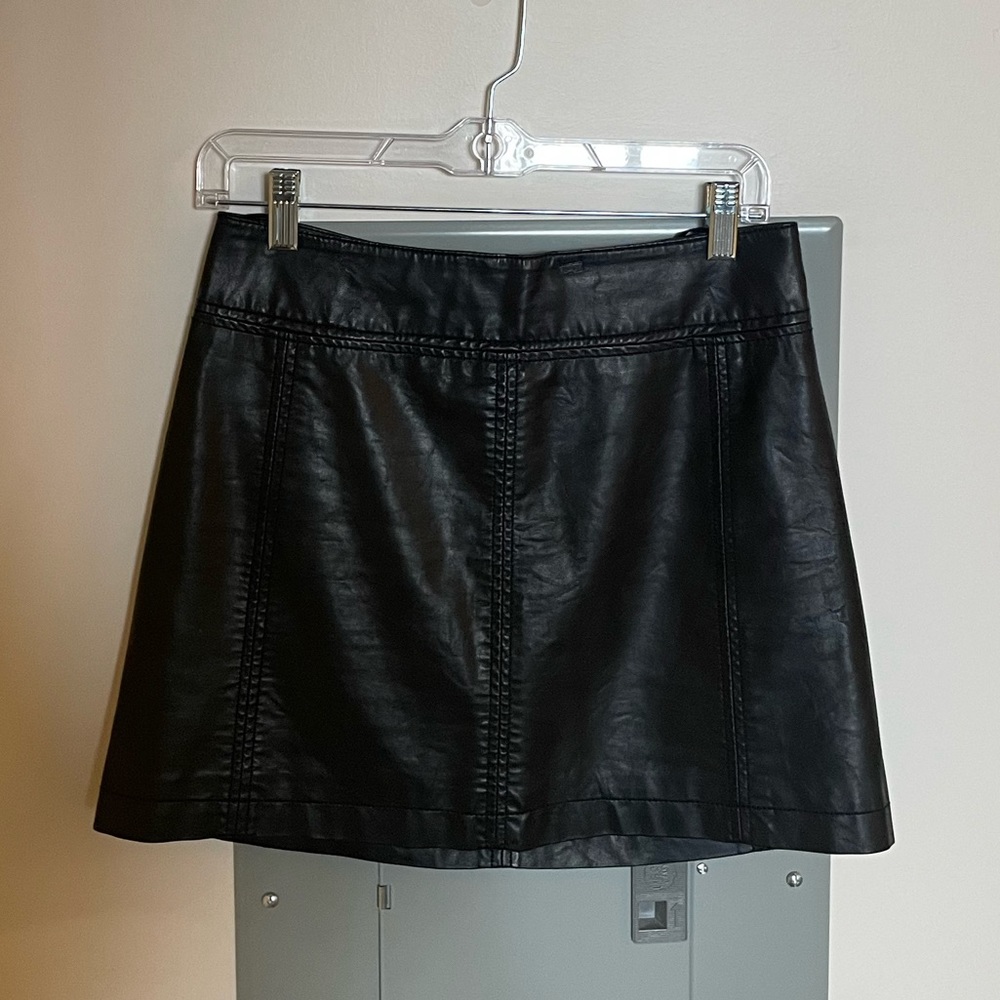 Free People Vegan Leather Mini Skirt